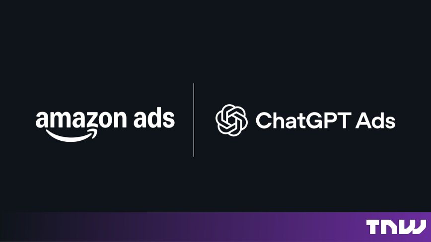 아마존 광고(Amazon Ads)와 챗GPT 광고(ChatGPT Ads) 로고가 나란히 배치된 공식 이미지
