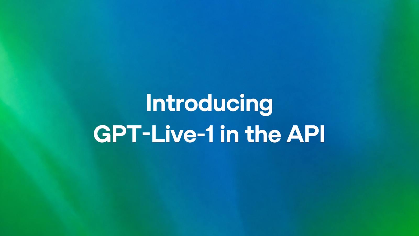 GPT-Live-1 API 오픈AI 공식 이미지